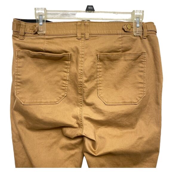 Democracy"Ab Technology" English Khaki Clay Cropped Cuffed Stretchy Pants Size 8 - Picture 4 of 11